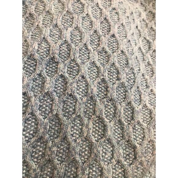 Talbots honeycomb high low mock neck sweater blue green size small - Picture 8 of 8